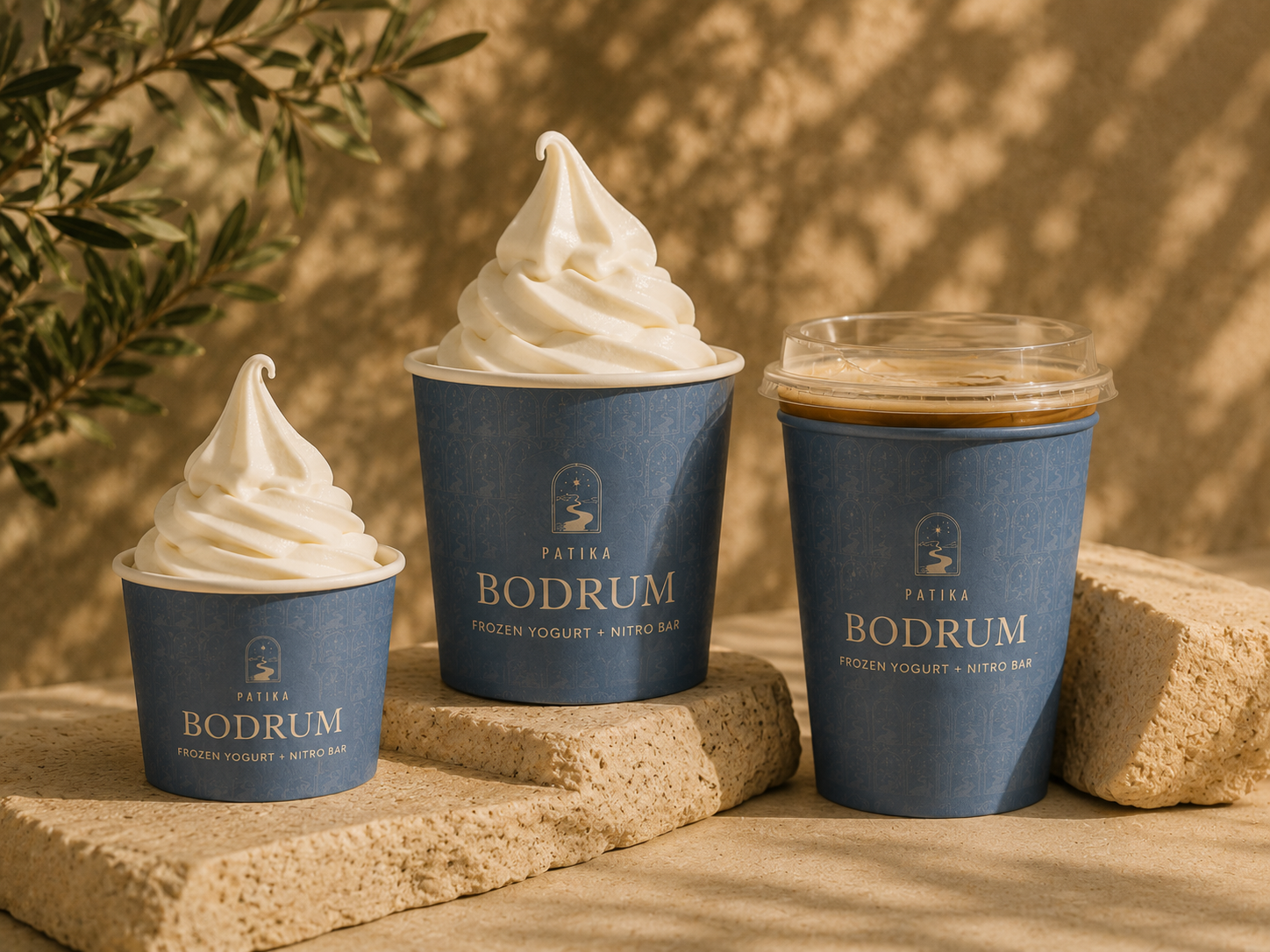 Patika Bodrum frozen yogurt and nitro coffee cups