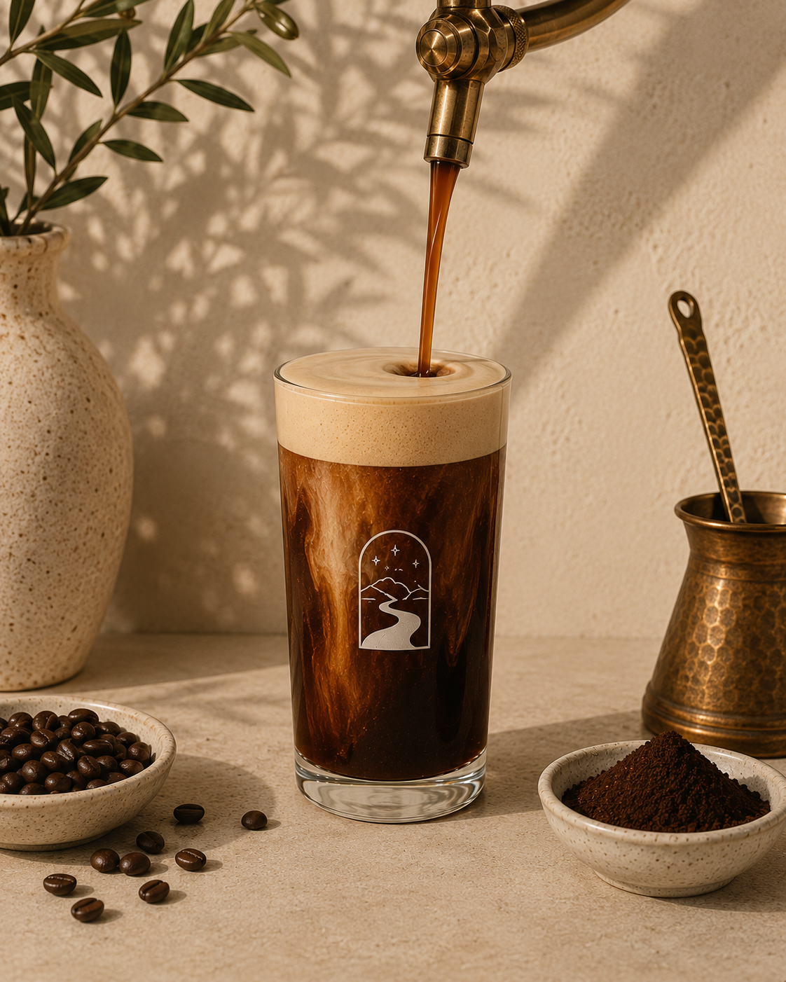 Nitro Turkish coffee pour